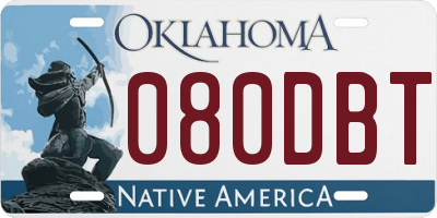 OK license plate 080DBT