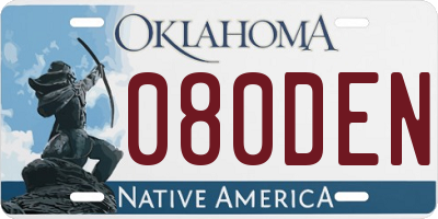 OK license plate 080DEN