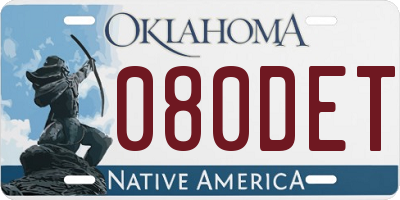 OK license plate 080DET