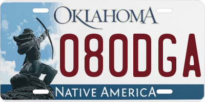 OK license plate 080DGA