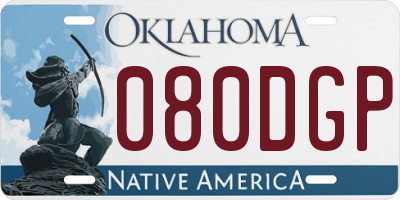 OK license plate 080DGP