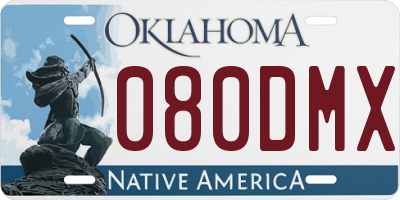 OK license plate 080DMX