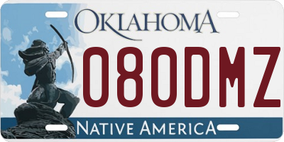 OK license plate 080DMZ