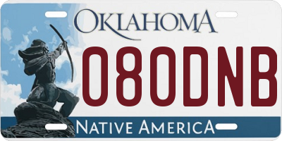 OK license plate 080DNB