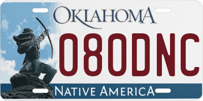 OK license plate 080DNC