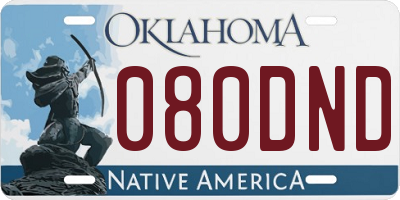 OK license plate 080DND