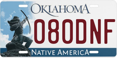 OK license plate 080DNF