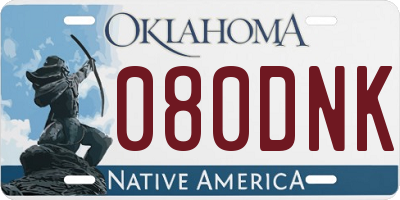 OK license plate 080DNK