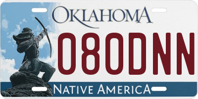 OK license plate 080DNN