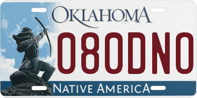 OK license plate 080DNO