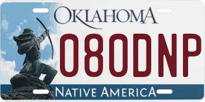 OK license plate 080DNP