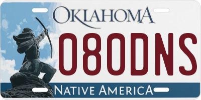 OK license plate 080DNS