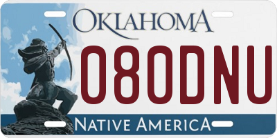 OK license plate 080DNU