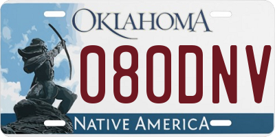 OK license plate 080DNV