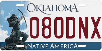 OK license plate 080DNX