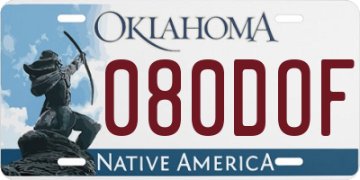 OK license plate 080DOF