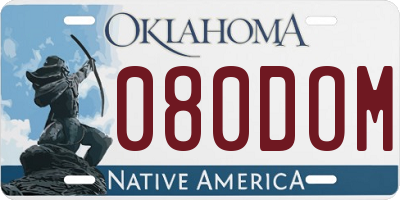 OK license plate 080DOM