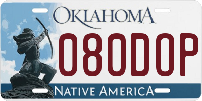 OK license plate 080DOP