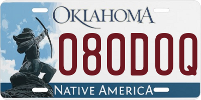 OK license plate 080DOQ