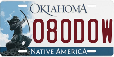 OK license plate 080DOW