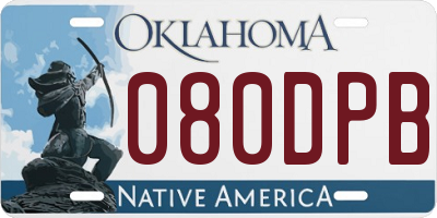 OK license plate 080DPB