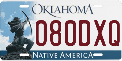 OK license plate 080DXQ