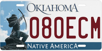OK license plate 080ECM