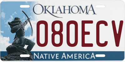 OK license plate 080ECV