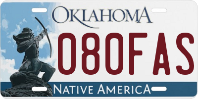 OK license plate 080FAS