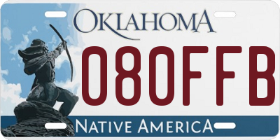 OK license plate 080FFB