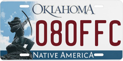 OK license plate 080FFC