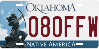 OK license plate 080FFW