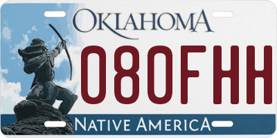 OK license plate 080FHH