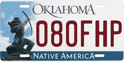 OK license plate 080FHP