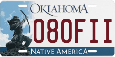OK license plate 080FII