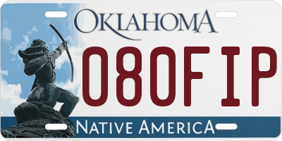 OK license plate 080FIP