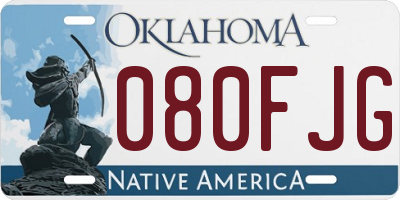 OK license plate 080FJG