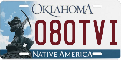 OK license plate 080TVI