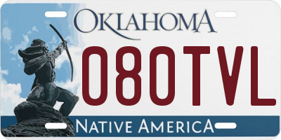 OK license plate 080TVL