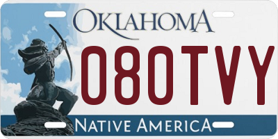 OK license plate 080TVY