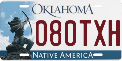 OK license plate 080TXH