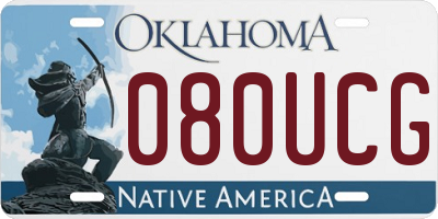 OK license plate 080UCG