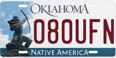 OK license plate 080UFN