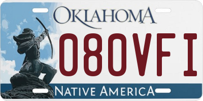 OK license plate 080VFI