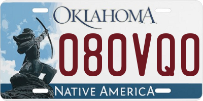OK license plate 080VQO