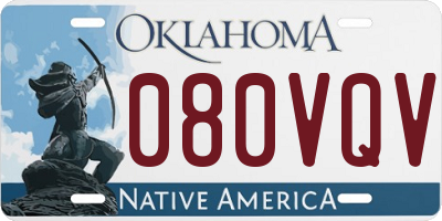OK license plate 080VQV
