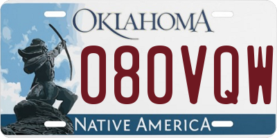 OK license plate 080VQW