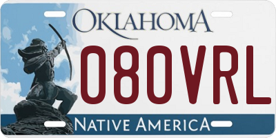 OK license plate 080VRL