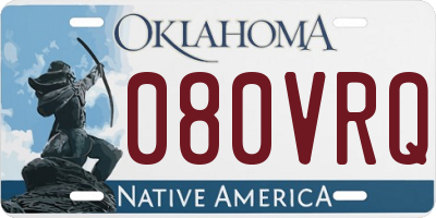 OK license plate 080VRQ