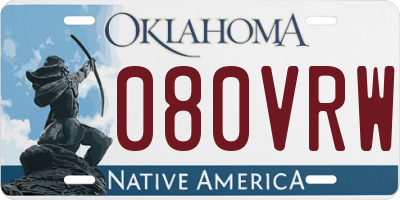 OK license plate 080VRW